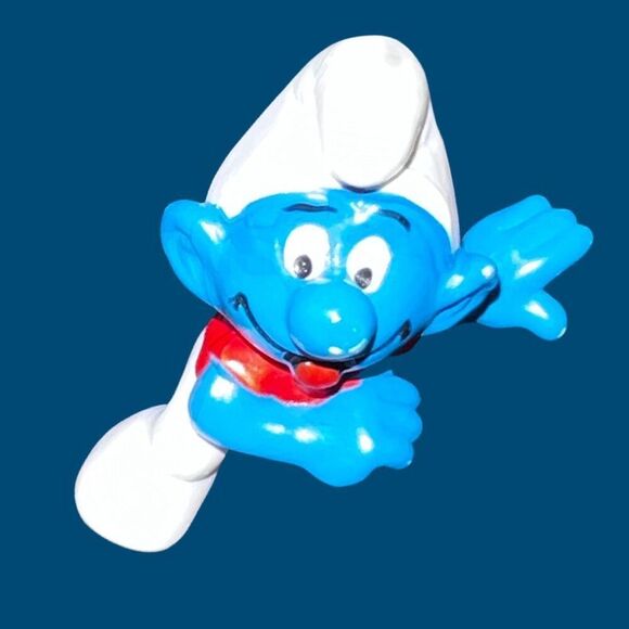 Vintage 1966 MUSICAL Smurf Drummer, Singer & Mandolin, Peyo Schleich Figures B2 - Picture 4 of 6